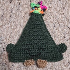 Green Crochet Christmas Tree With Neon Star Cuddle Buddy